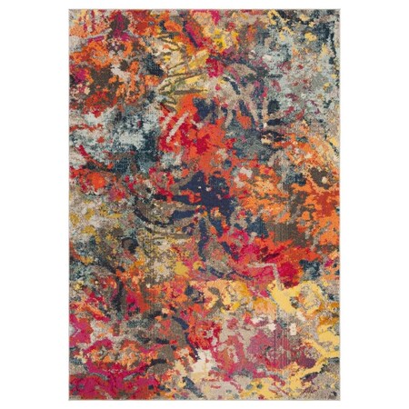 Safavieh Monaco Power Loomed Square Area Rug Blue & Orange - 6 ft.-7 in. x 6 ft.-7 in. MNC258M-7SQ